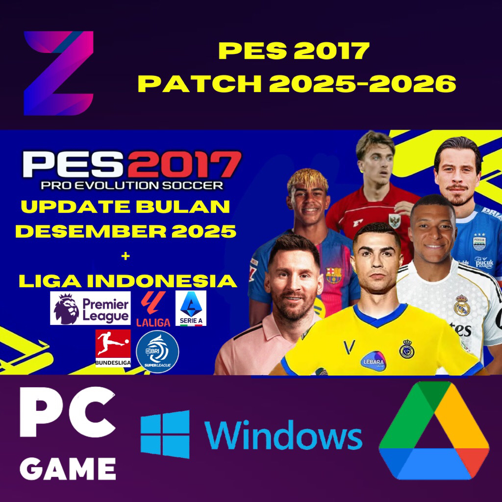 PES 2017 PATCH 2025-2026 + Liga BRI Indonesia Pro Evolution Soccer 2017 Update 2025 - PC/Laptop GAME