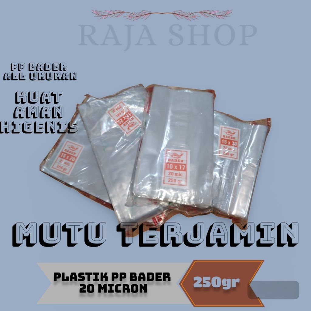 Plastik PP Bader 250gr tebel 20micron