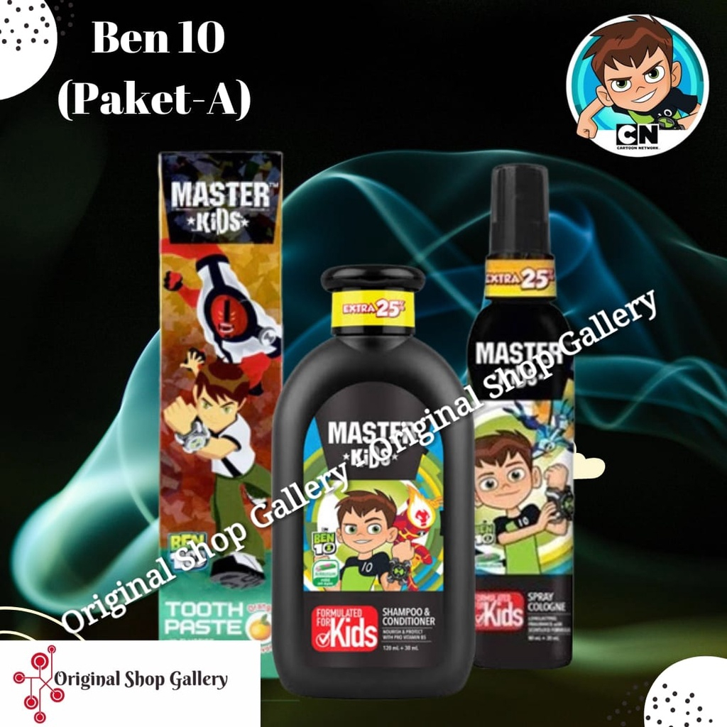 Paket Perlengkapan Mandi anak Master Kids Ben 10 Kado Ulang Tahun Anak Laki-laki