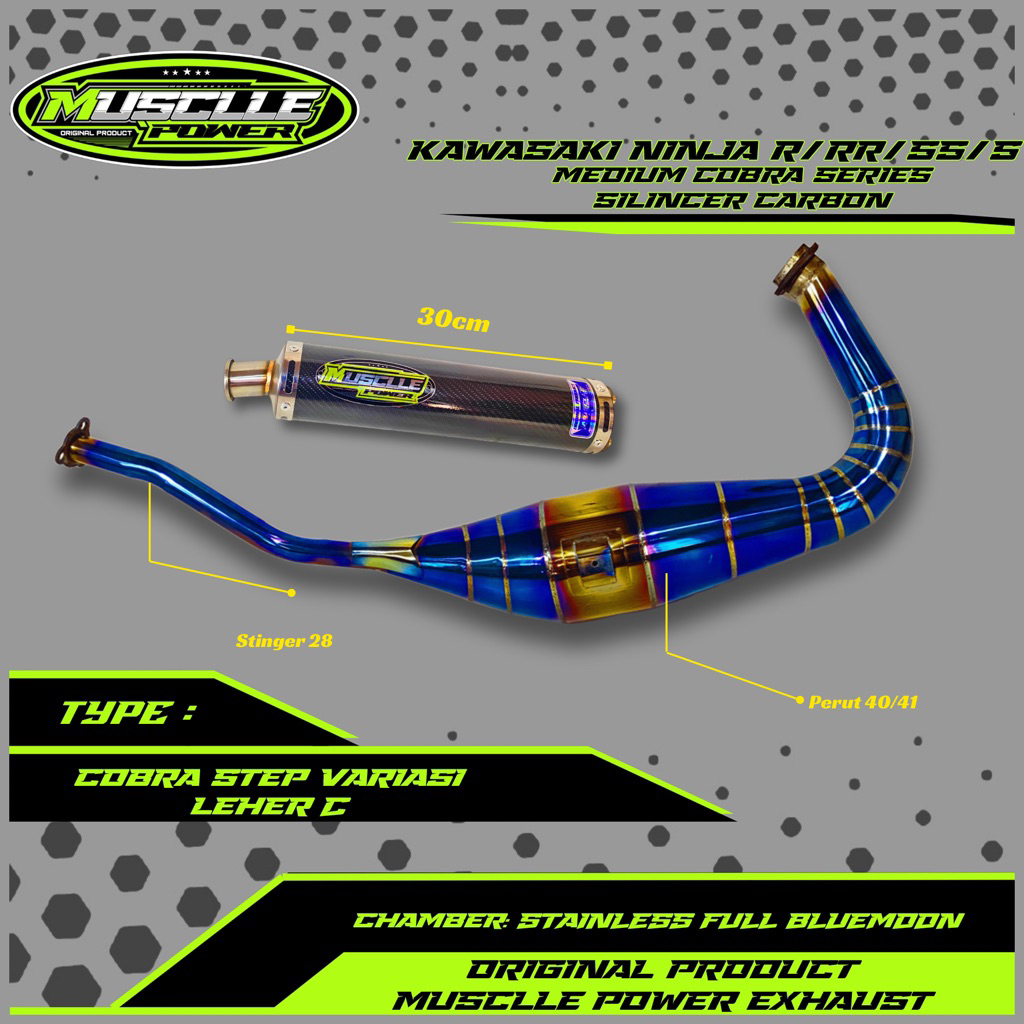 KNALPOT NINJA BLUEMOON ORIGINAL MUSCLE POWER EXHAUST KENALPOT KAWASAKI NINJA RR R SS NINJA 150 NINJA