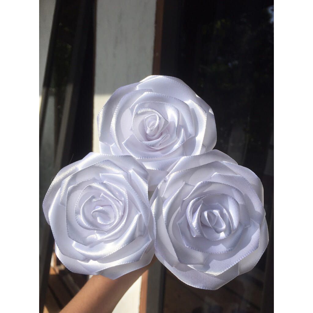 BUNGA PITA SATIN/PITA SATIN GLITER/BUNGA MAWAR SATIN GLITER/bunga mawar