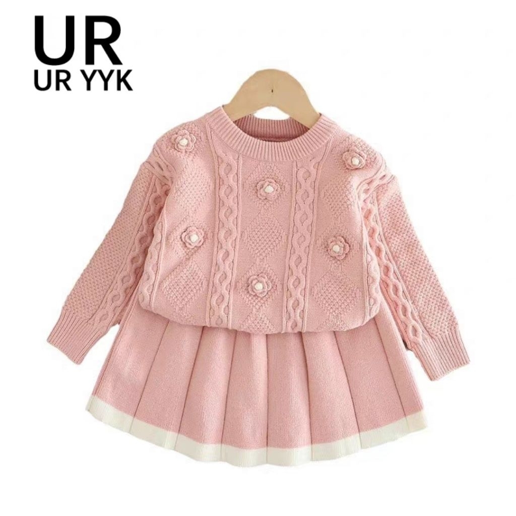 Setelan Rok Mini Sweater Rajut Baju Anak Super Halus Lembut Premium