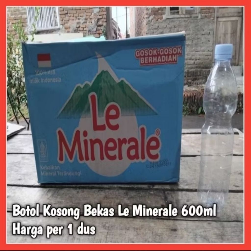 Botol kosong plastik bekas le mineral 600 ml harga per dus