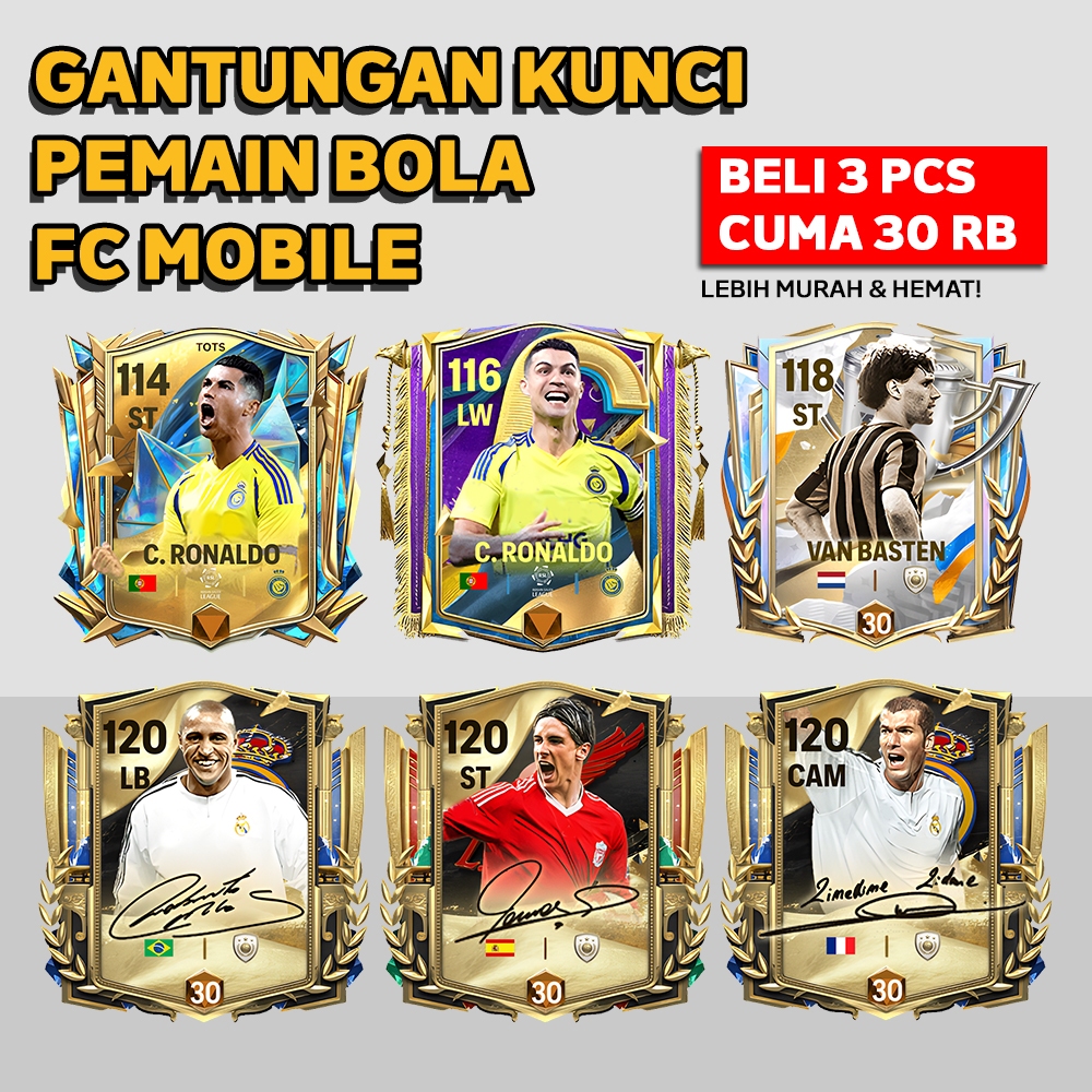 [PROMO] Gantungan Kunci Pemain Bola Gantungan Kunci FC Mobile Ganci Keychain Akrilik Aksesoris