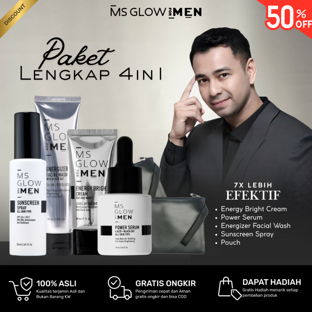Ms Glow For Men Paket Lengkap Skincare Wajah Glowing Cowok  Skincare Pria Untuk Flek Hitam Official
