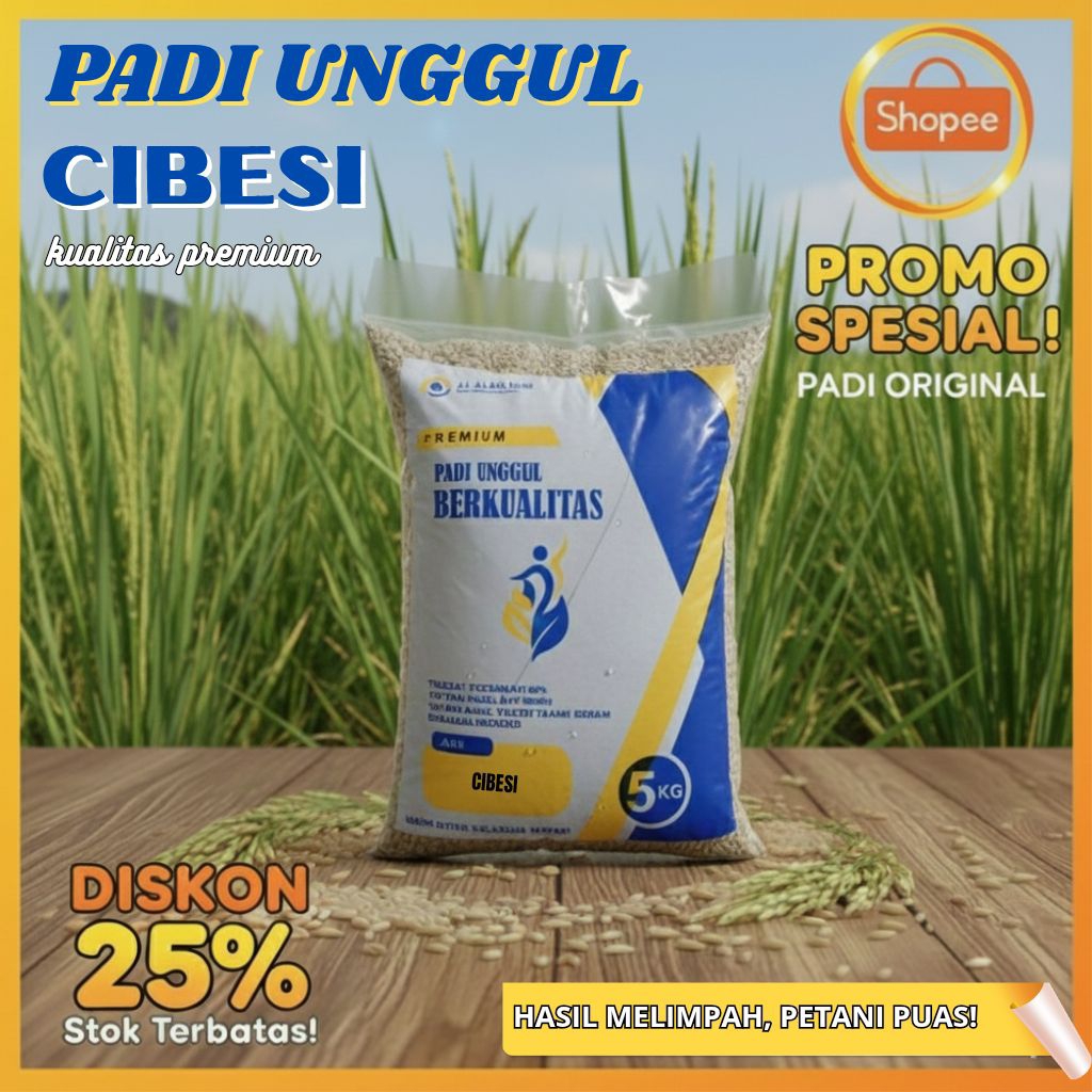 BENIH PADI UNGGUL BERKUALITAS BIBIT PADI CIBESI KEMASAN 5KG
