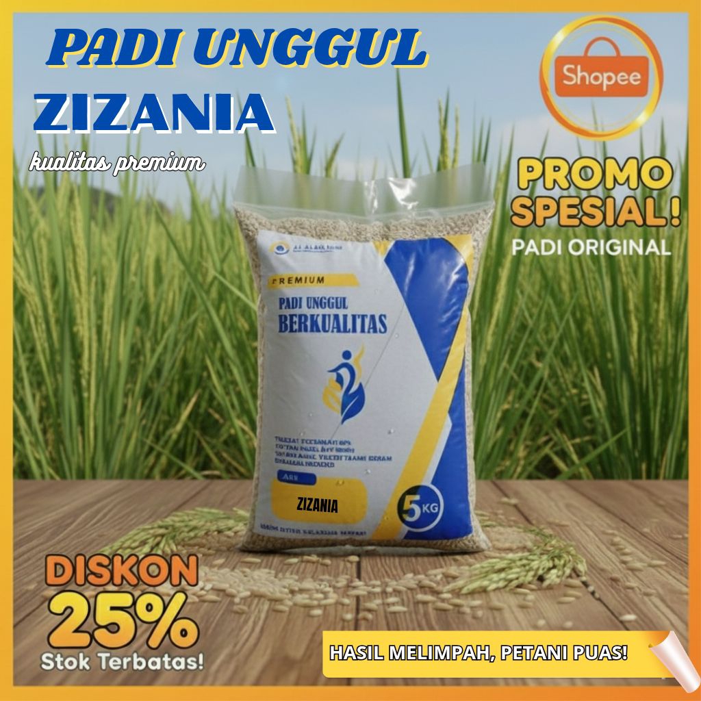 BIBIT PADI ZIZANIA KEMASAN 5KG PADI UNGGUL