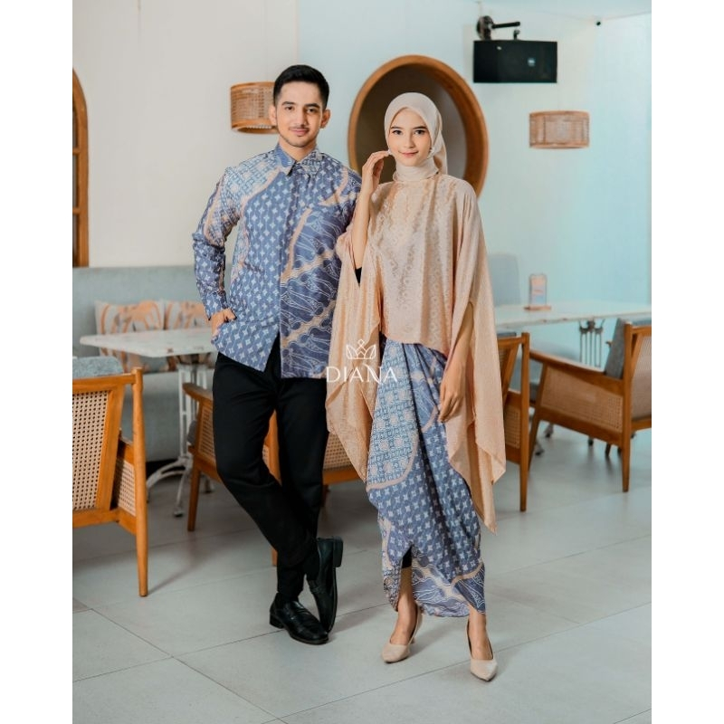 Diana Butik - COUPLE SET SABRINA POLOS BATIK BAHAN VISCOSE | Couple set Batik Viscose | Blouse Batwi
