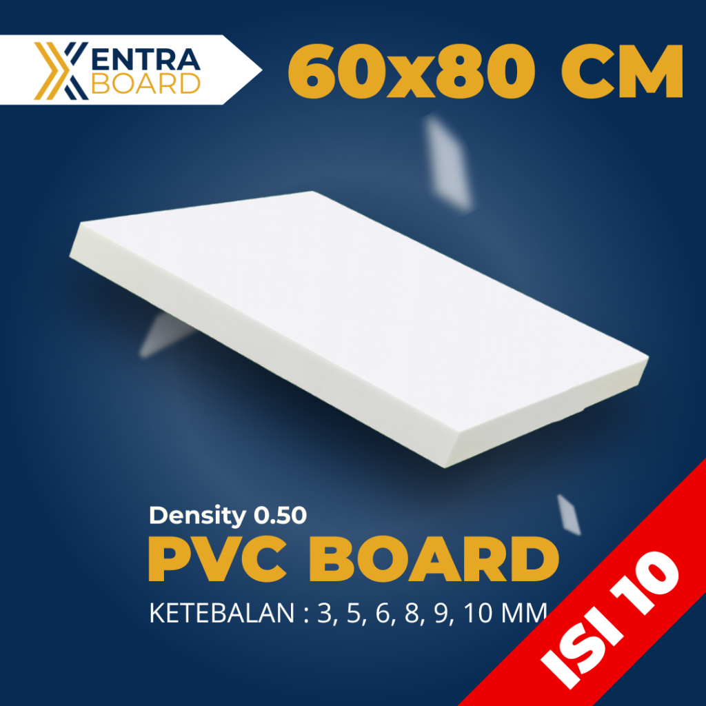 [PAKET 10 LEMBAR] Papan PVC | PVC Foam Board Putih 60 x 80 cm | Tebal 3mm/5mm/6mm/8mm/9mm/10mm | Ant