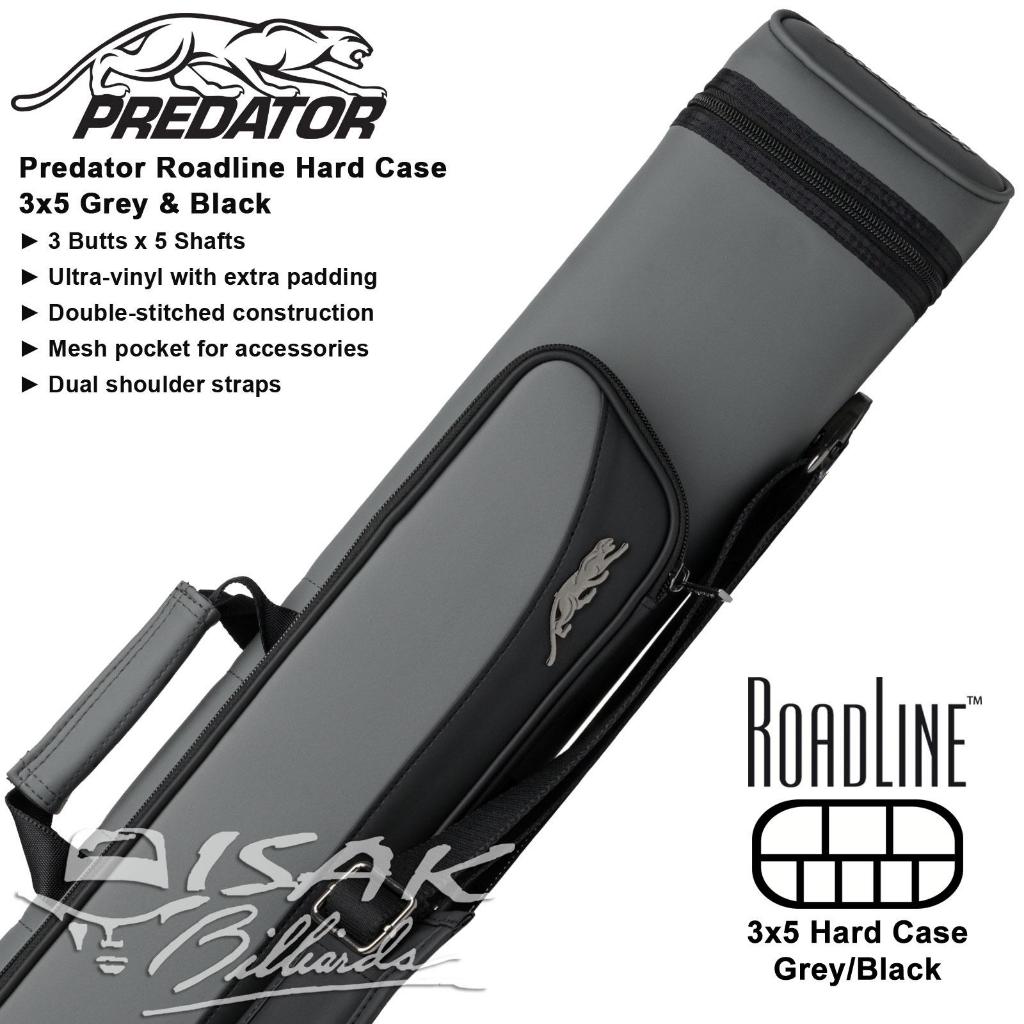 Predator Roadline 3x5 Hard Cue Case | Grey & Black Tas Stick Billiard