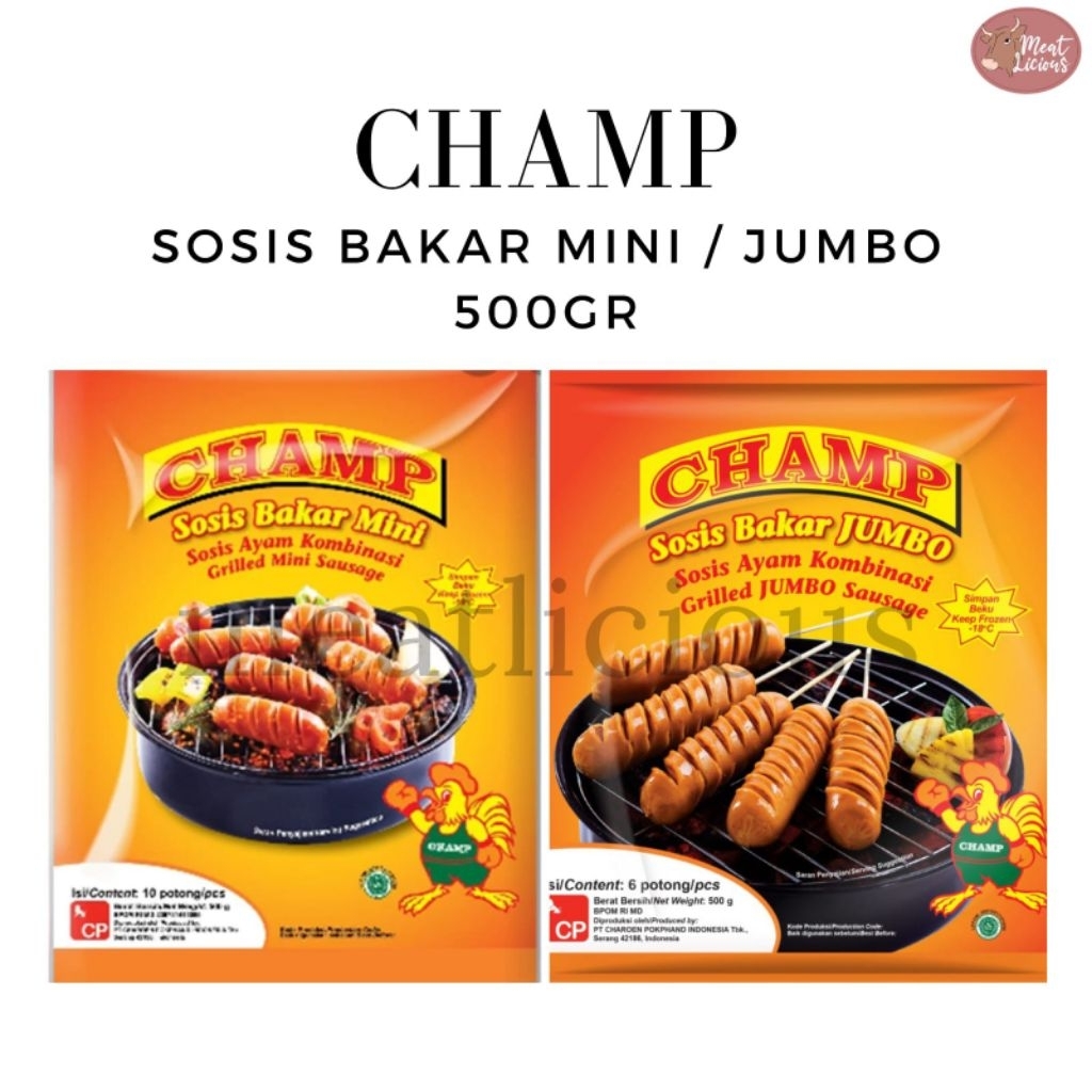 CHAMP Sosis Bakar Mini / Jumbo 500gr (sosis ayam)