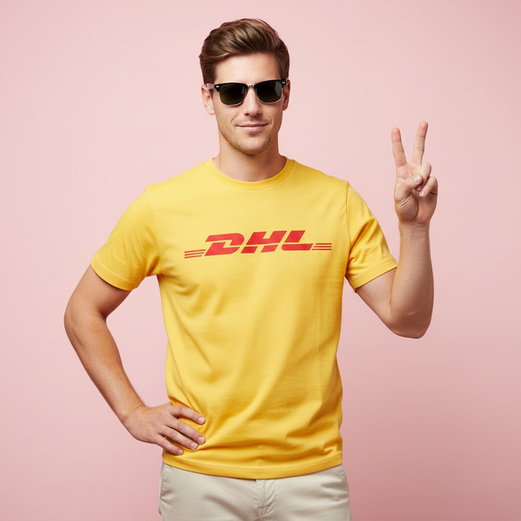 Kaos Baju DHL Global shipping Unisex Cotton Combad t-shirt Distro Clothing