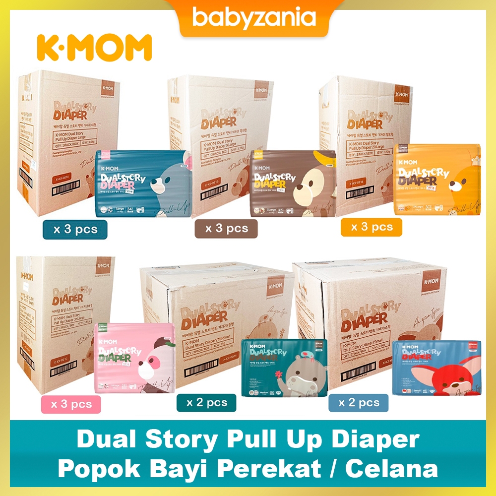 K-MOM Diaper Pants Popok Celana / Perekat Karton Isi 3 / isi 2 - S68 M60 L34 XL32 XXL30 XXXL28