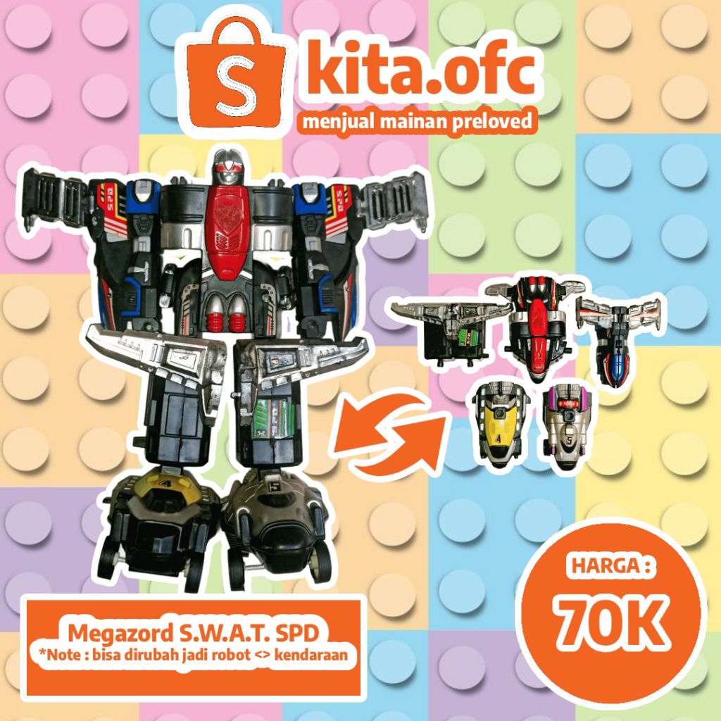 Megazord S.W.A.T SPD, Drill Driver Zord, Ranger Key, Energem Dino Charge