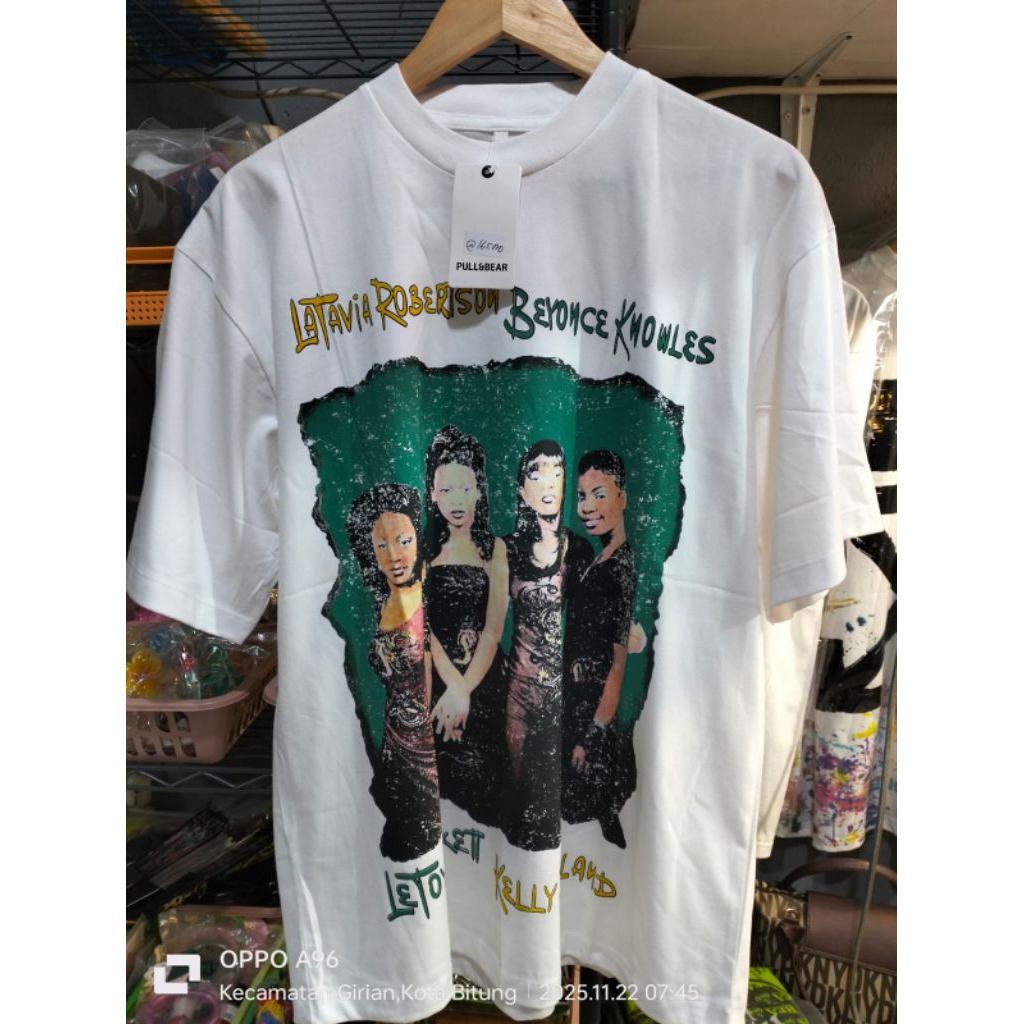 Kaos  P&B Oversize Destiny's Child - T-shirt Vintage Oversize White 20s