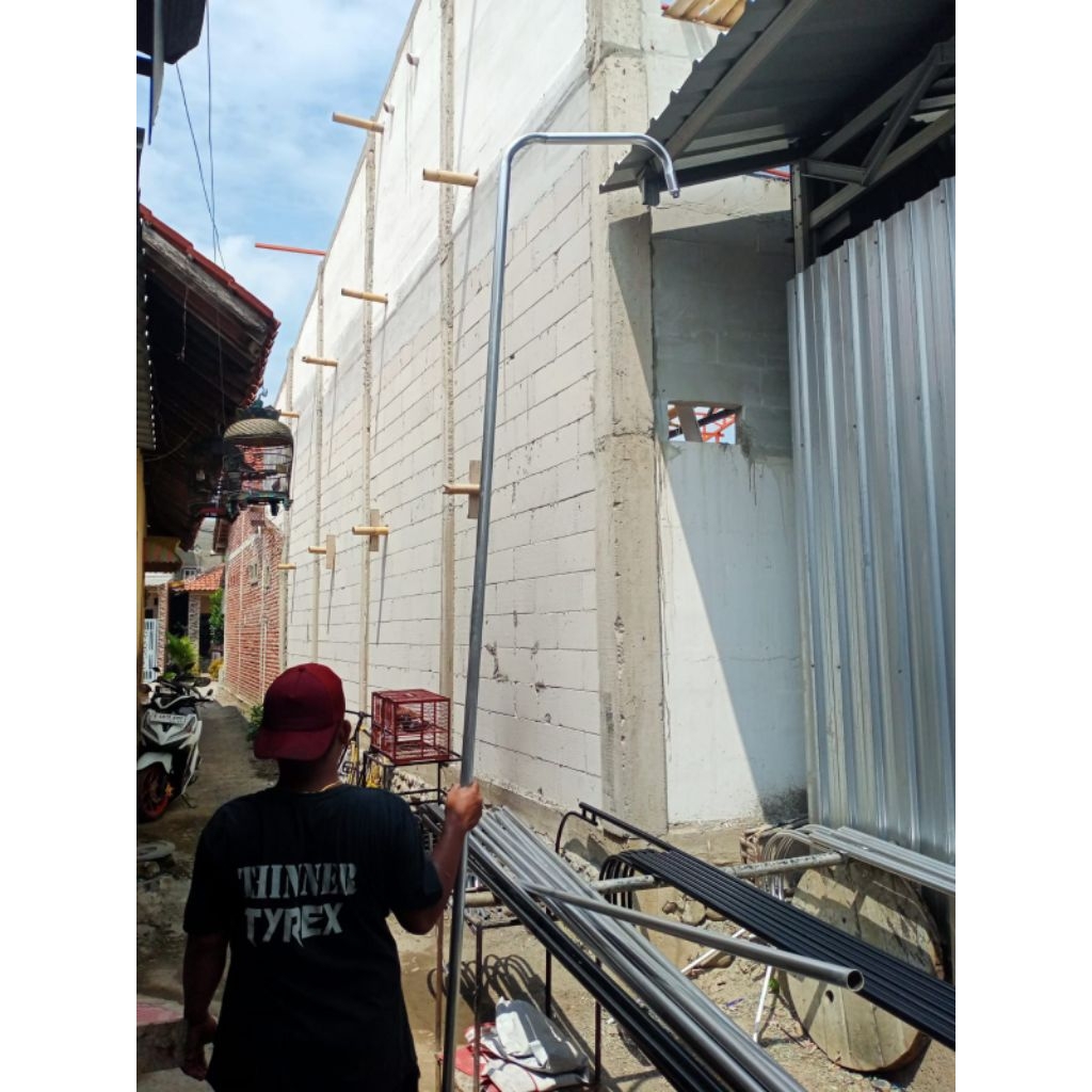 Yuyustore59 Tiang Lampu Jalan Pju Fullset Cup Fiting