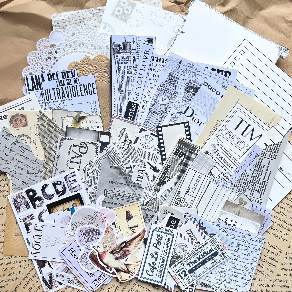 92++ Journaling Vintage kit / jurnaling vintage / journaling aesthetic kit / bujo kit / snail mail v