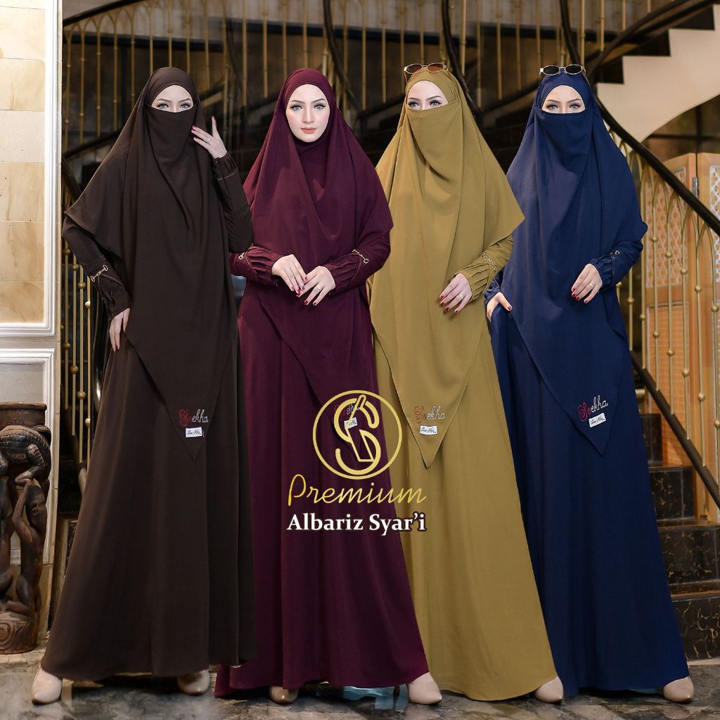 Set Gamis & Khimar Syar'i Premium 'Albariz' by Soekha | Busana Muslimah Syar'i Polos dengan Pilihan 
