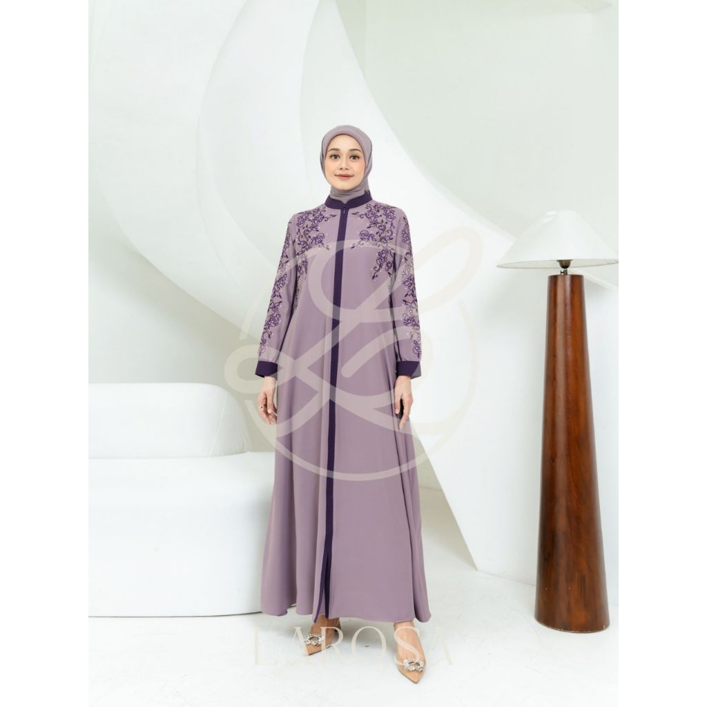 SET GAMIS LAROSA TERBARU  BORDIR SET HIJAB /  DRESS +  HIJAB LAROSA  /  GAMIS ABAYA BORDIR by LAROSA