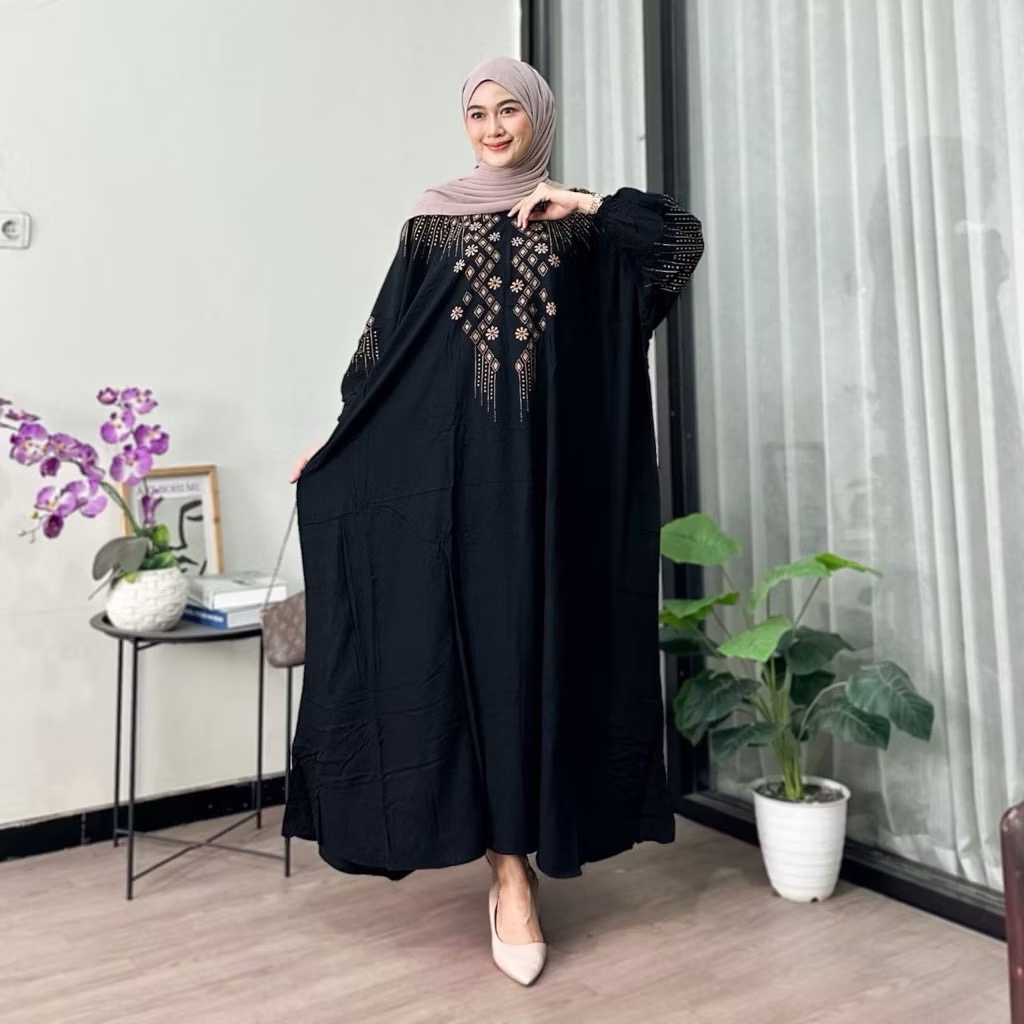 Kaftan Zulfikar Rayon Premium busui Resleting Depan Kaftan Jumbo