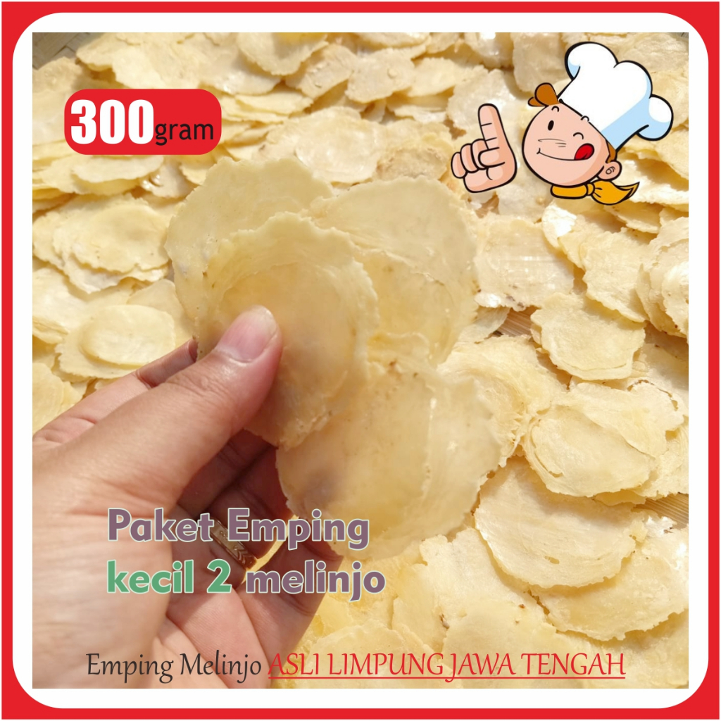 Emping melinjo super tipis 300 gram khas limpung