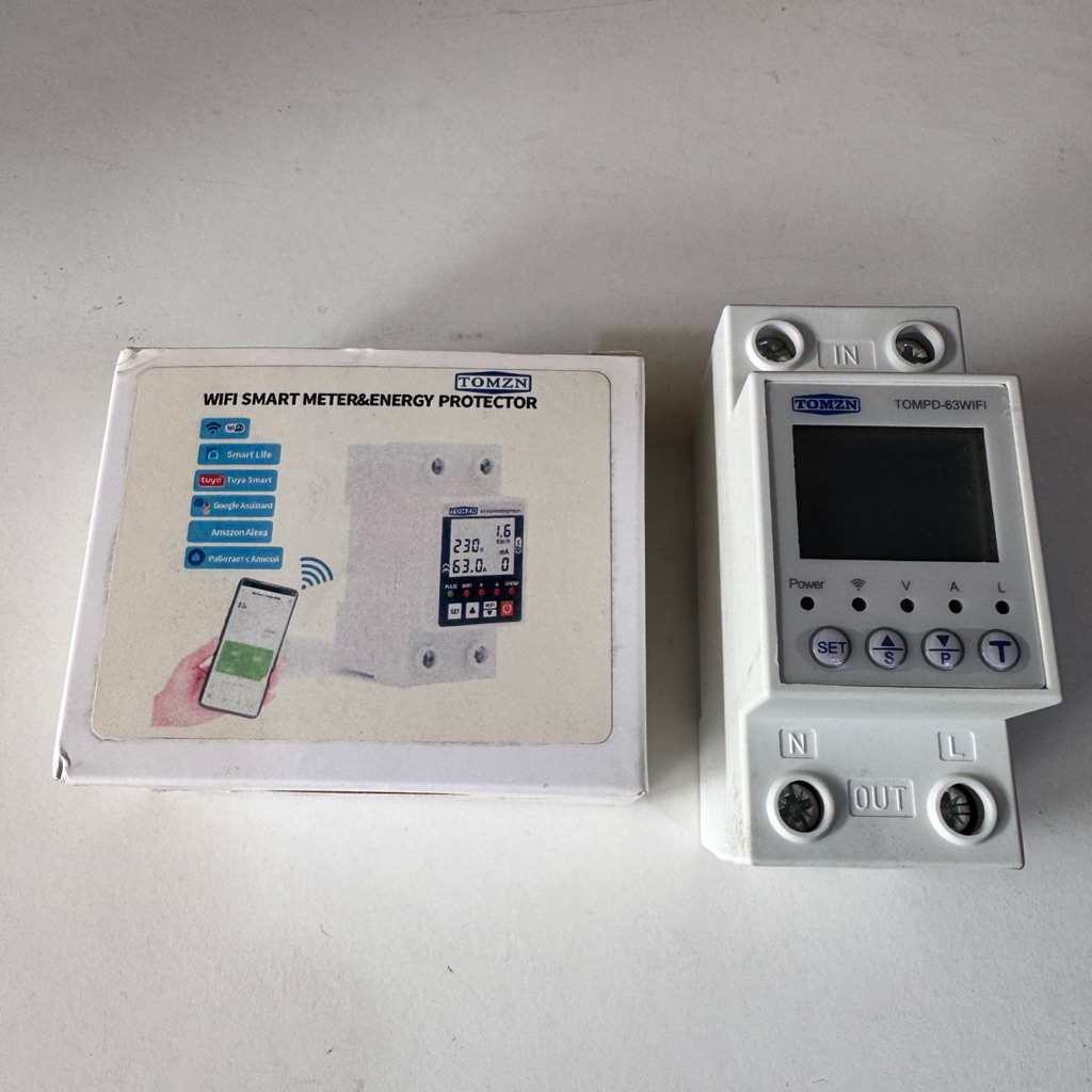 Original Tomzn Wifi Kwh meter dengan timer dan proteksi voltage