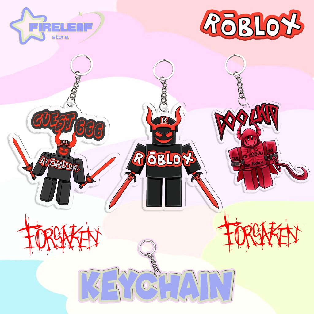 GANTUNGAN KUNCI AKRILIK ROBLOX FORSAKEN KARAKTER COOLKID MILESTONE 4 GUEST 666