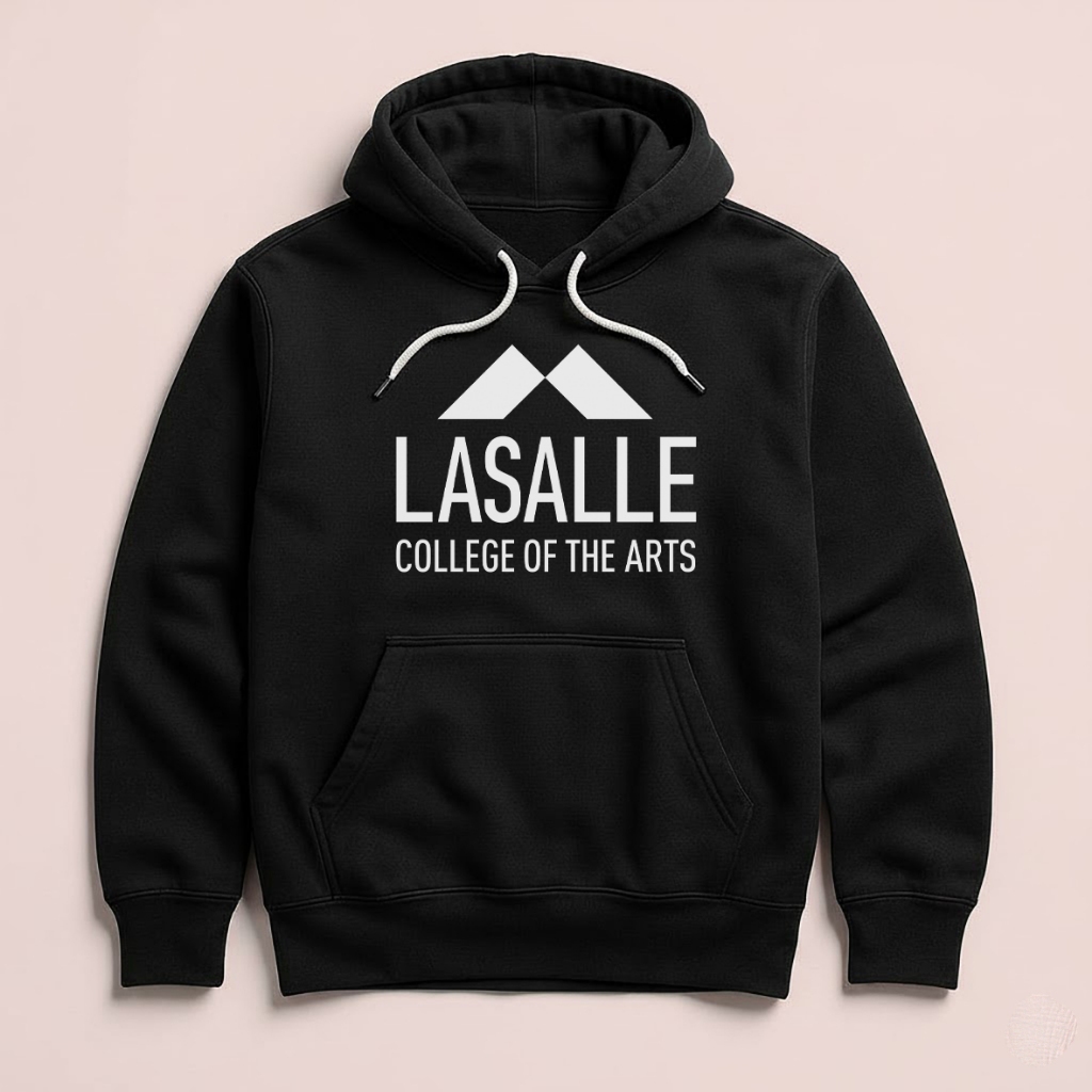 Hoodie LASALLE College of the Arts Singapre Unisex Sweater Fleece Black Hitam Cloth