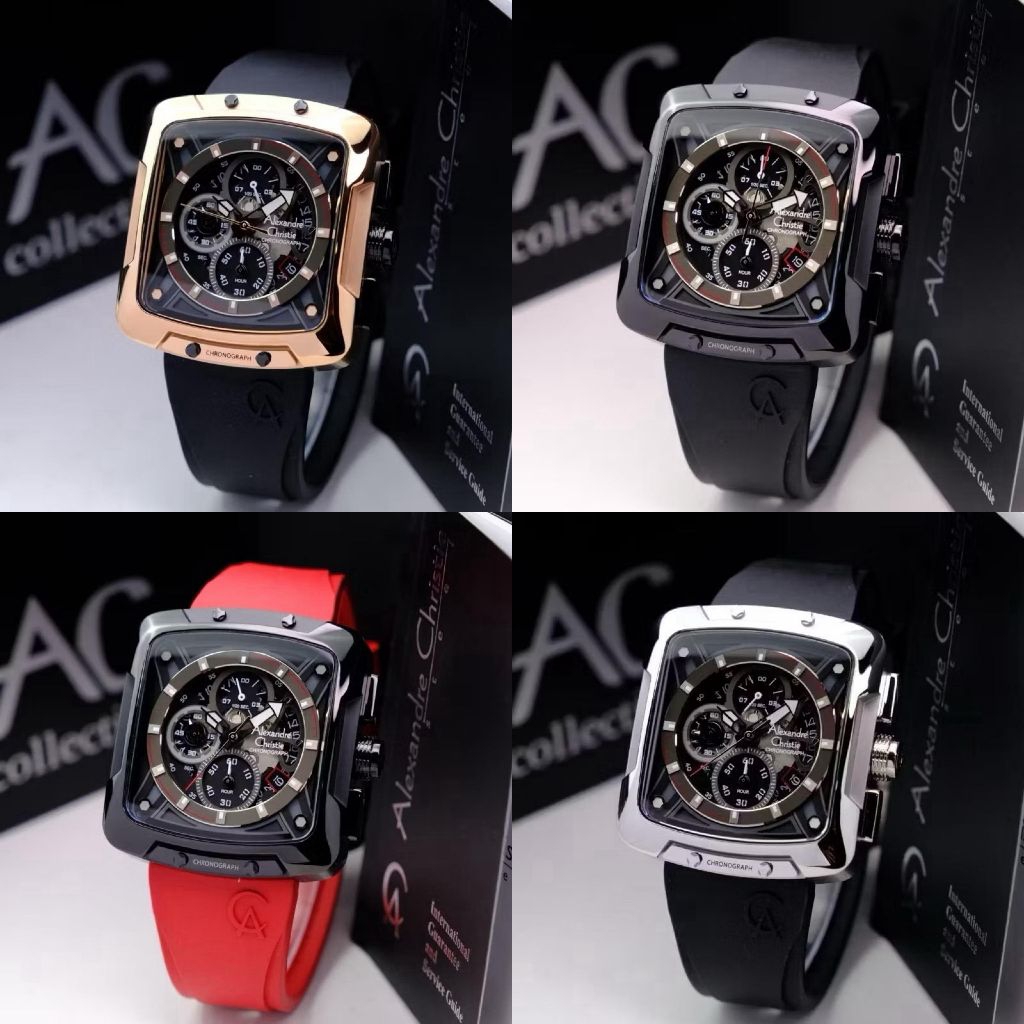 Jam Tangan Pria Alexandre Christie 3030 AC3030 Rubber [ORIGINAL]