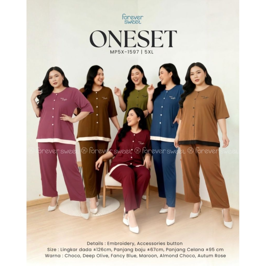 FOREVER SWEET ONESET JUMBO 5XL TANGAN PENDEK CELANA PANJANG