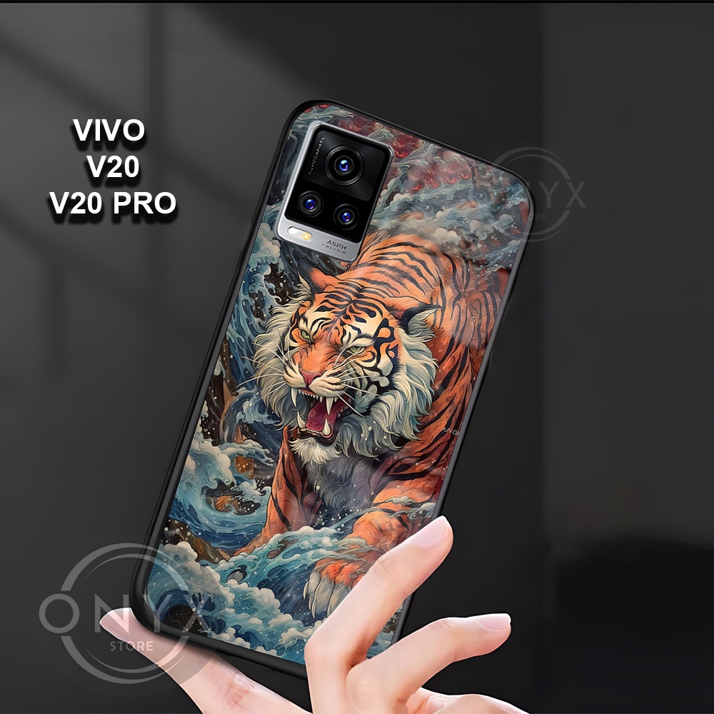 [W10] Softcase VIVO V20/V20 PRO Softcase Kaca Kilau Glossy | Kesing Vivo Motif Tiger | Case Vivo VIV
