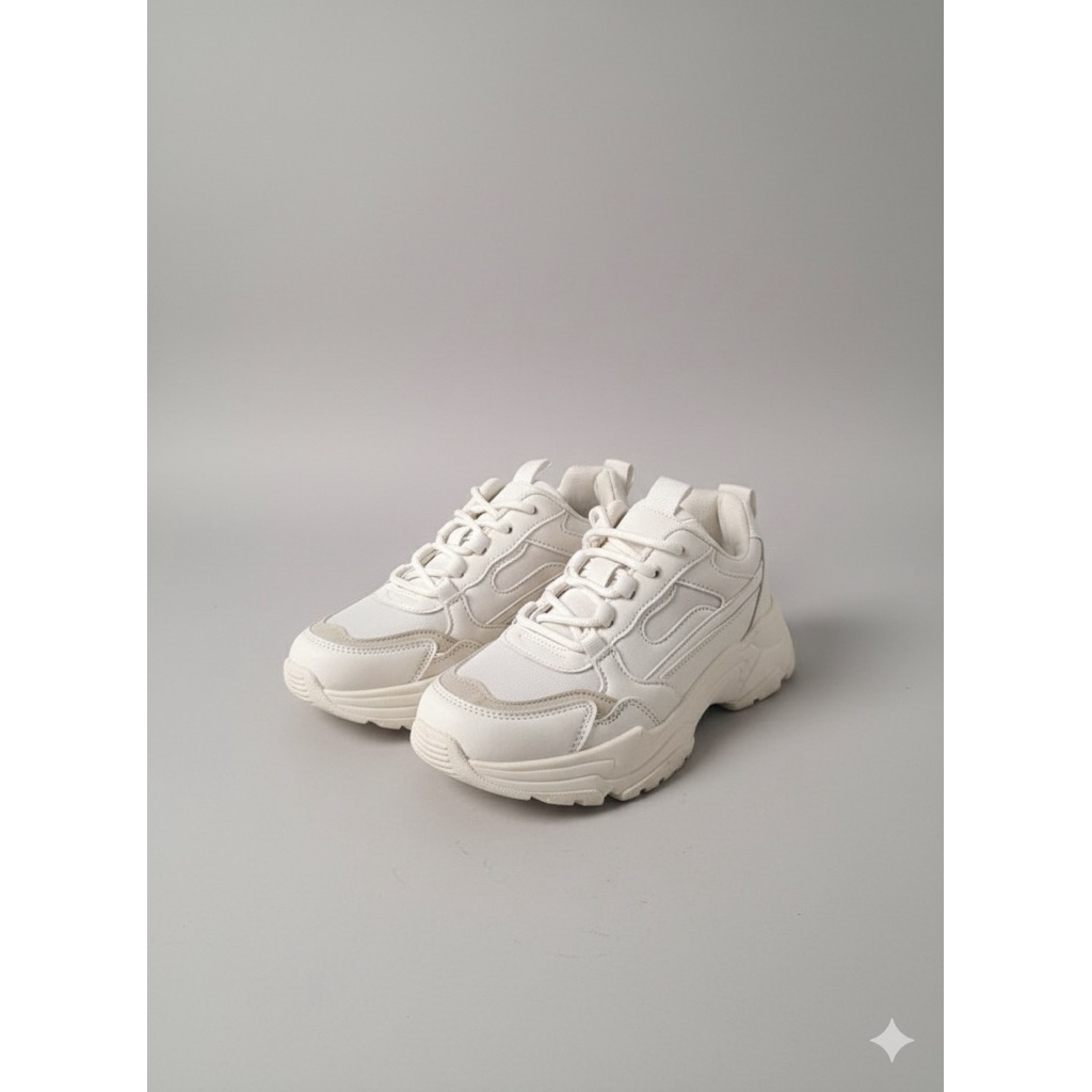 Sale Sepatu Daddy Shoes Sneakers Wanita Kekinian Krem | Preloved Murah