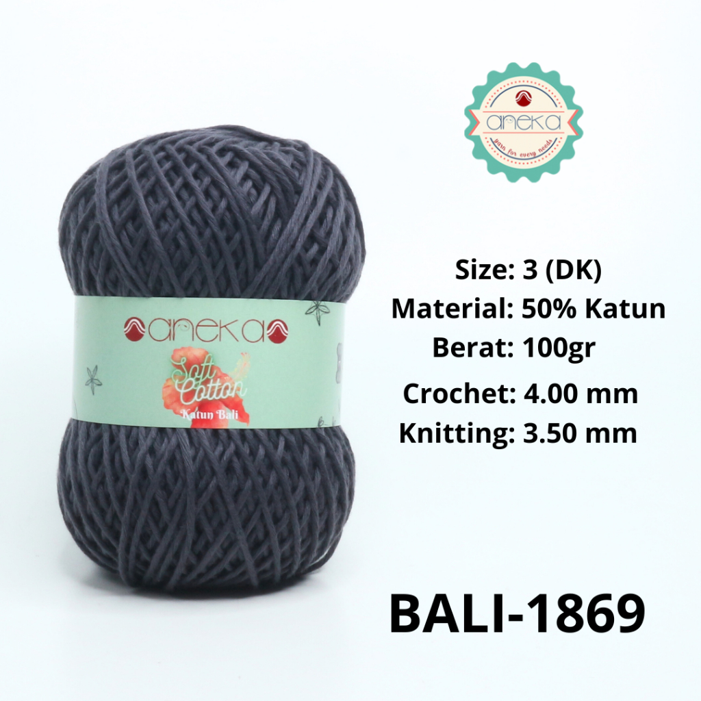 ANEKA - Benang Rajut Katun Bali ANEKA / Soft Cotton Big Ply made by ANEKABENANG - 1869