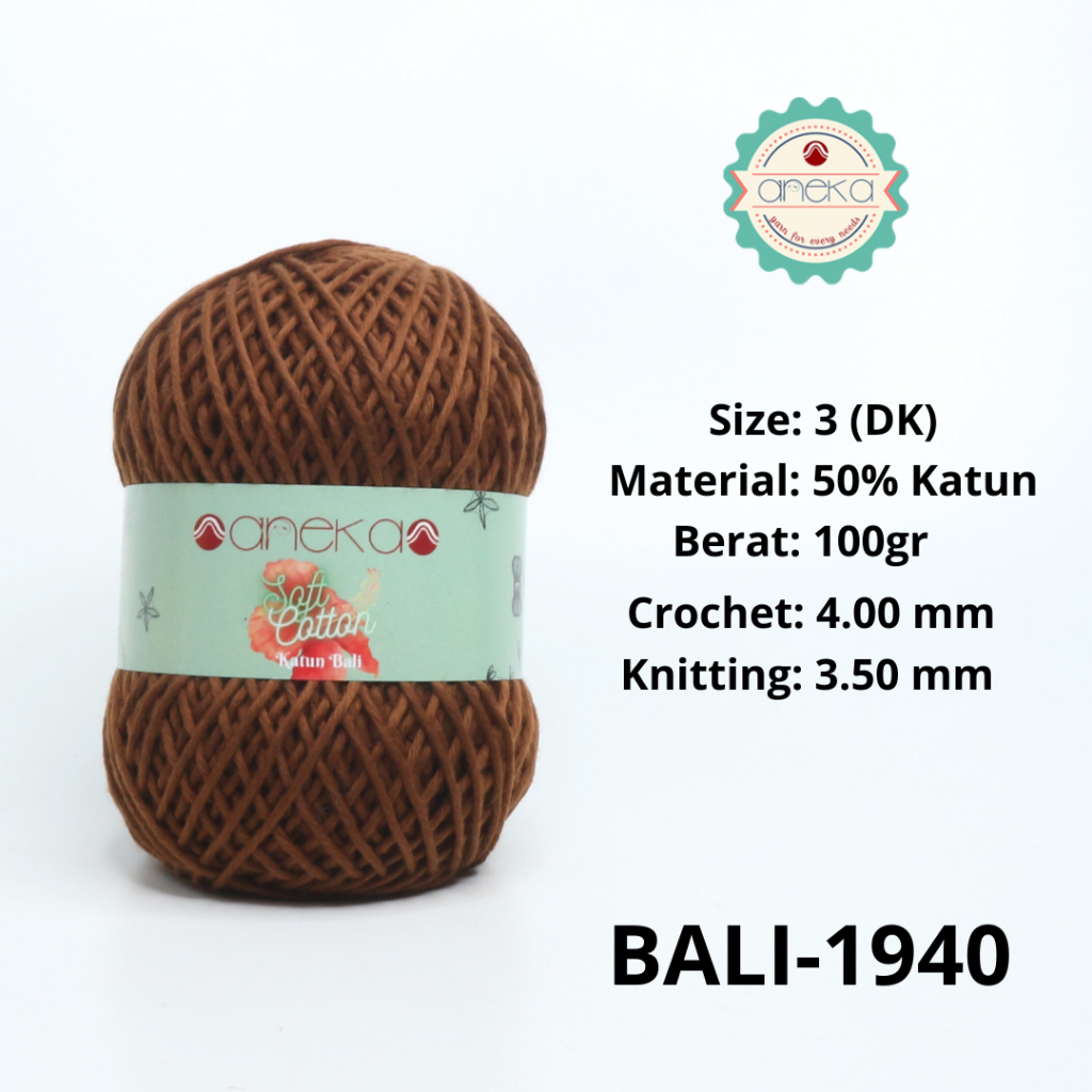 ANEKA - Benang Rajut Katun Bali ANEKA / Soft Cotton Big Ply made by ANEKABENANG - 1940