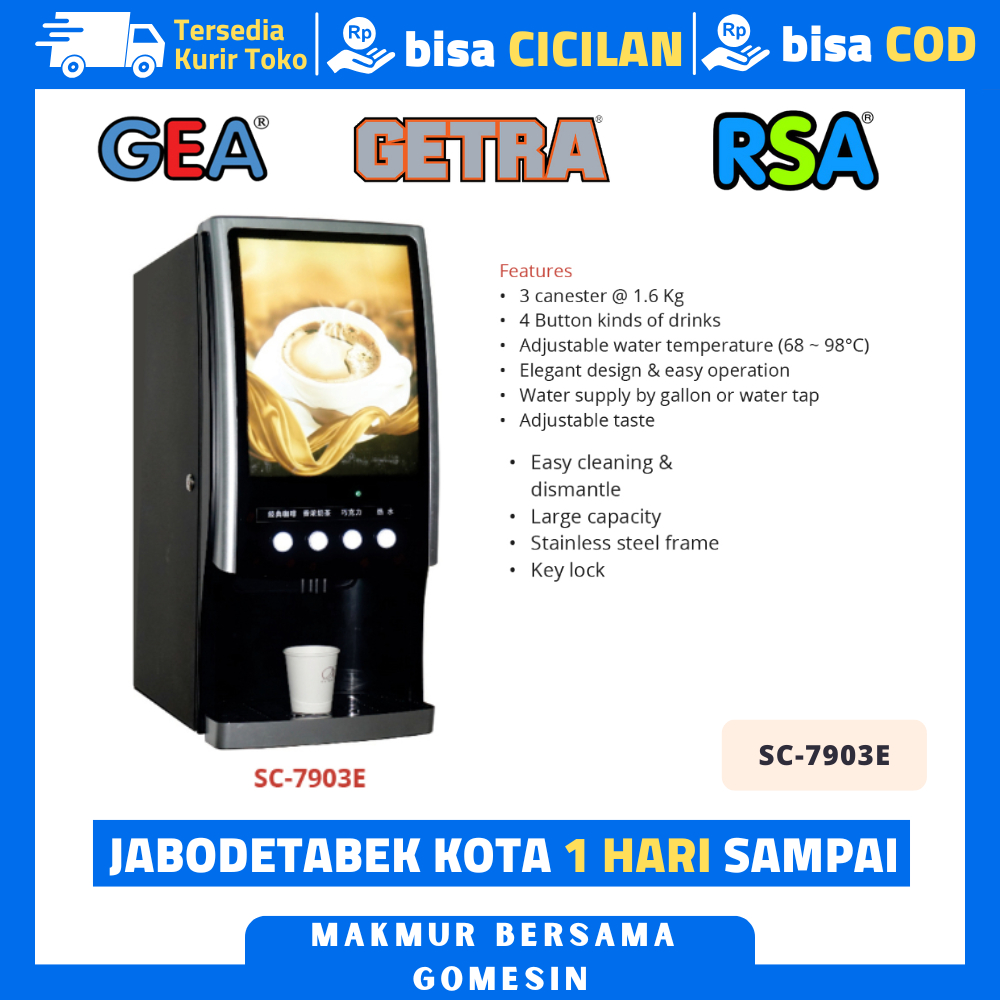 PROFESSIONAL MIX COFFEE DISPENSER GETRA SC-7903E MESIN KOPI INSTAN OTOMATIS