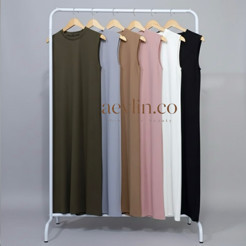 Inner Dress Knit Premium - Sleeveless Inner Dress - Inner Dress Tanpa Lengan - Inner Dress Busui & B