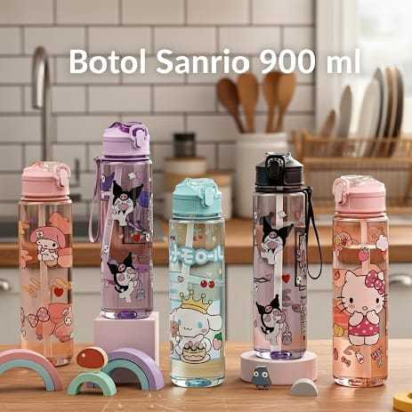 Botol Minum Sanrio Cute 900 ml - Koleksi Botol Karakter Lucu dan Penuh Warna Botol Minum Anak