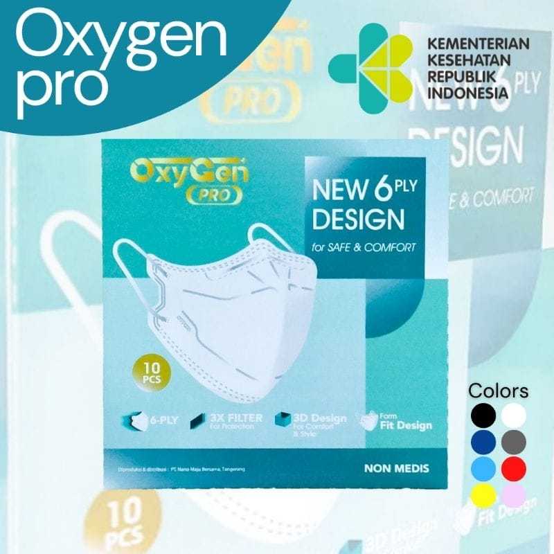 Masker Premium KN95 Oxygen Pro 6ply isi 10pcs Embos Oxygen