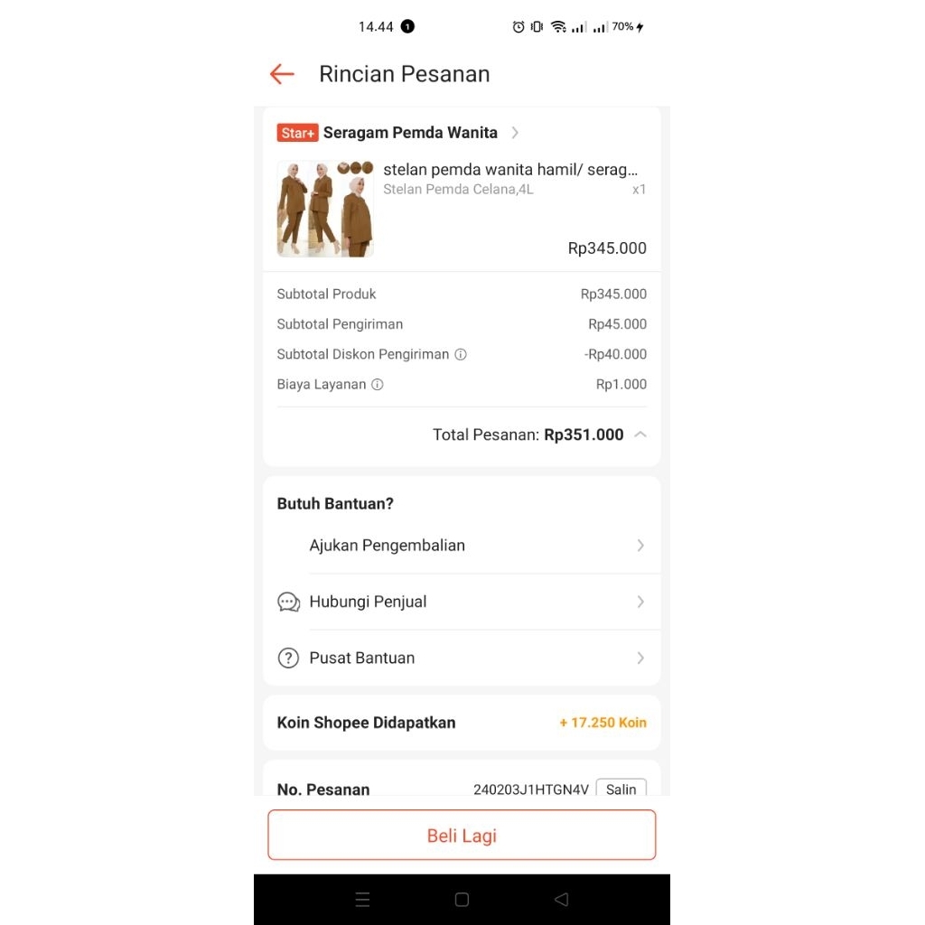 seragam/baju pdh pemda khaki ibu hamil/bumil