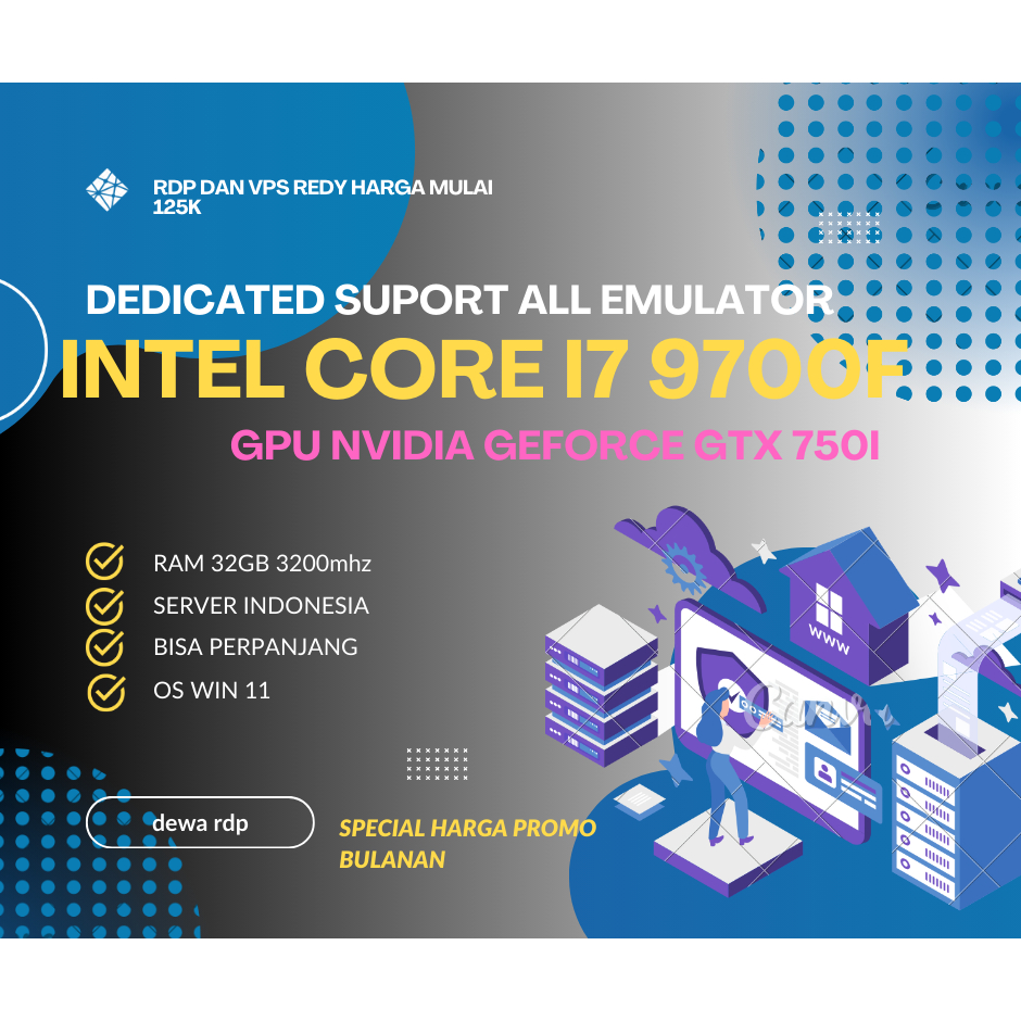 rdp windows dedicated baremetal suport all emulator dengan  gpu