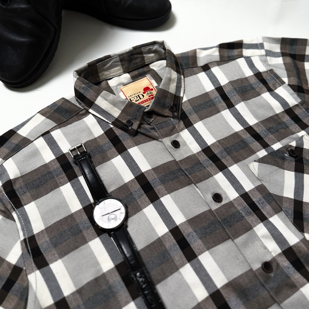KEMEJA FLANEL LENGAN PANJANG F2D SEMI WOL PREMIUM ET 11