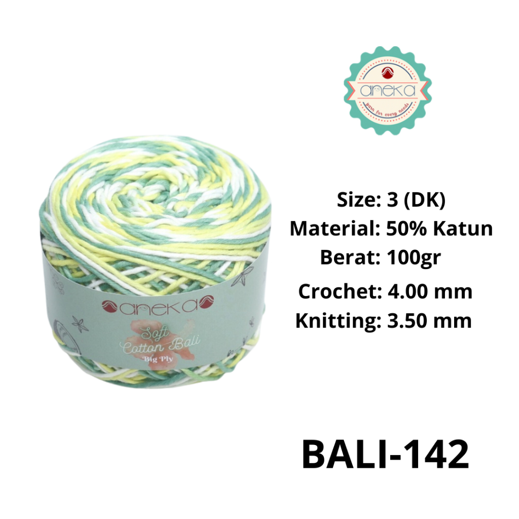 ANEKA - Benang Rajut Katun Bali ANEKA / Soft Cotton Big Ply made by ANEKABENANG - 142