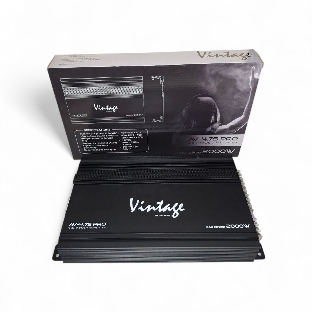 Power amplifier 4 channel vintage av-4.75 pro power 4 channel vintage by lm audio