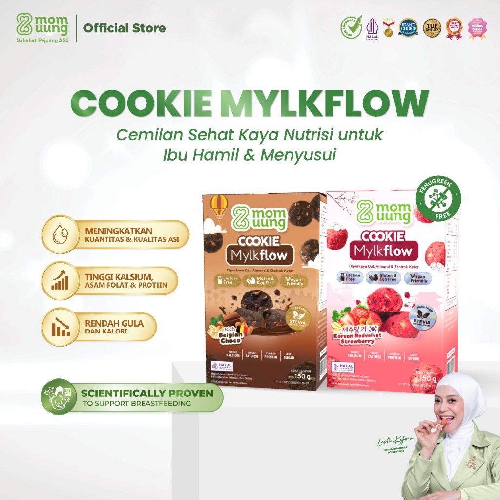 Mom Uung Cookie Mylkflow - Snack Sehat Pelancar ASI Halal BPOM