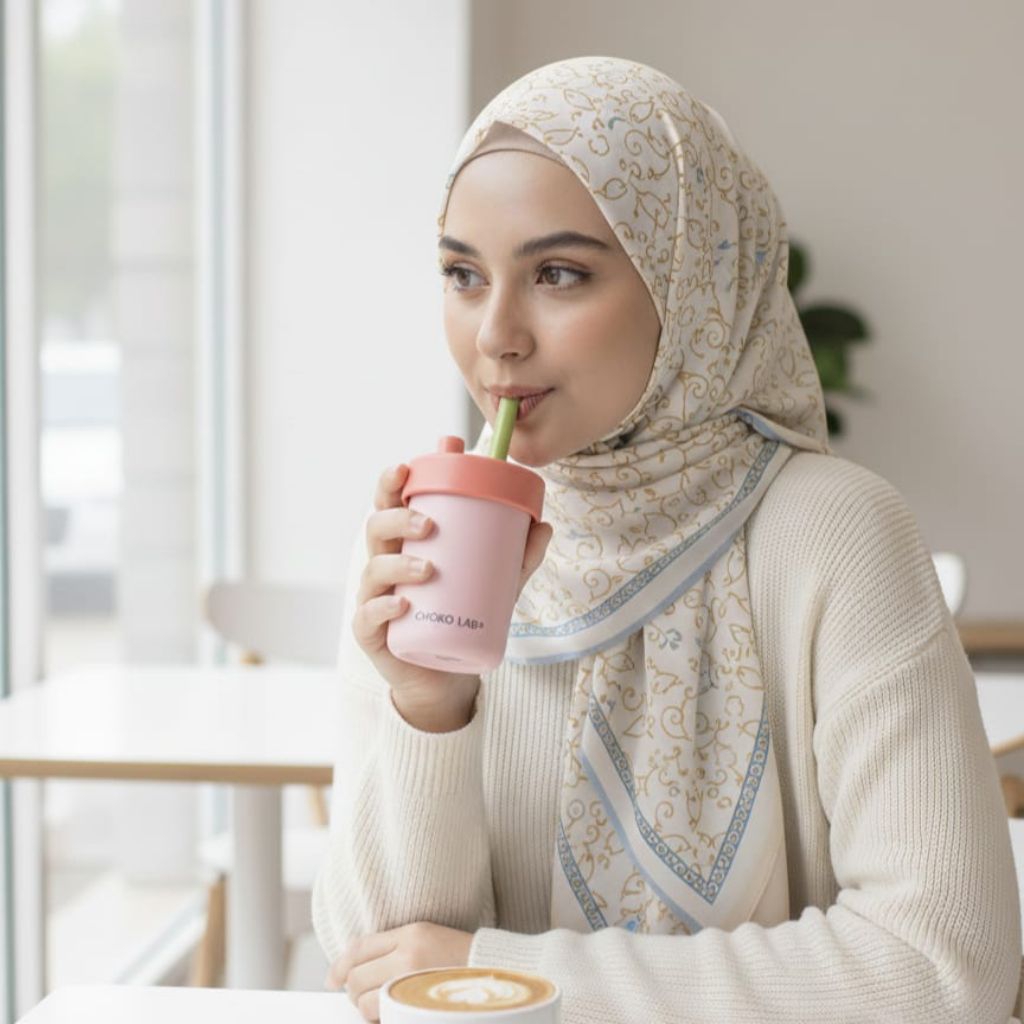 hijab segiempat Paris voal motif pastel