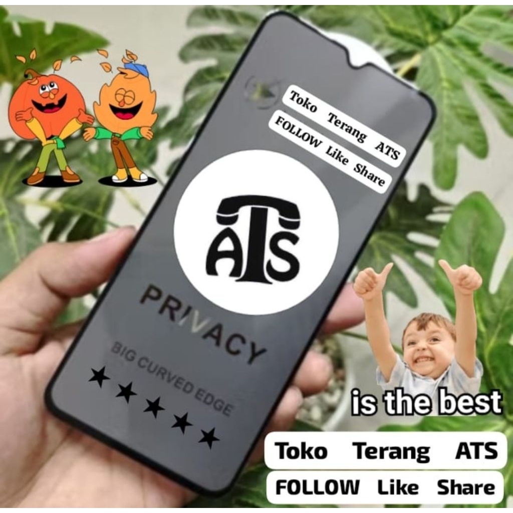 Tipe Hp Vivo 1820 A5S F9 Spy Kaca Pelindung Layar Handphone Tempered Glass Matte Film Ceramic Privac