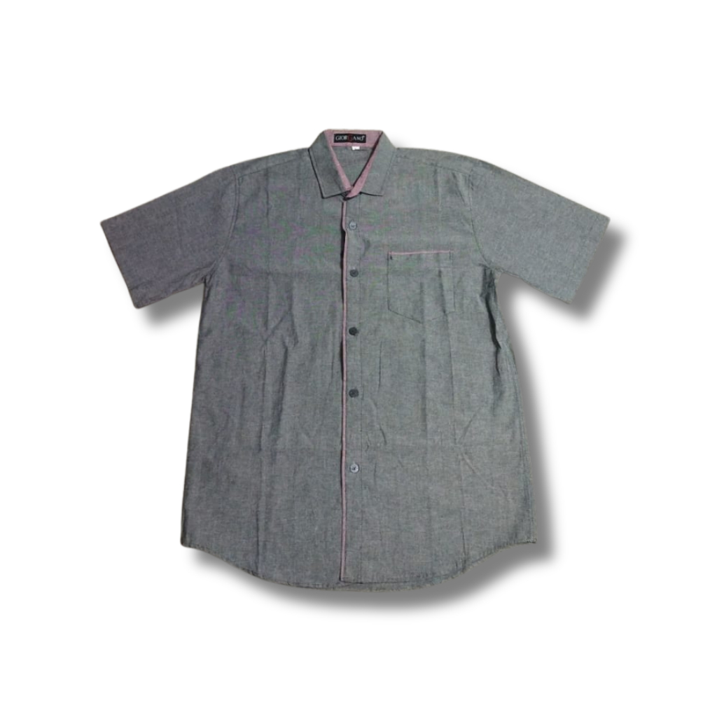Baju Kemeja Koko Pria Lengan Pendek Abu-abu