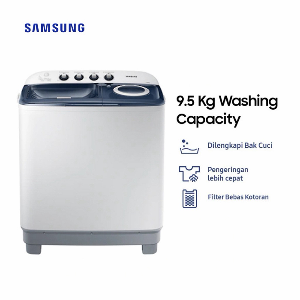 Mesin cuci 2 Tabung Samsung 9 Kg / 9Kg 9.5KG 9.5 Kg Wt95H3330