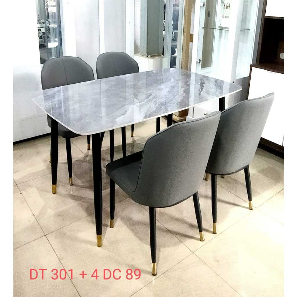 meja makan marmer 4 kursi