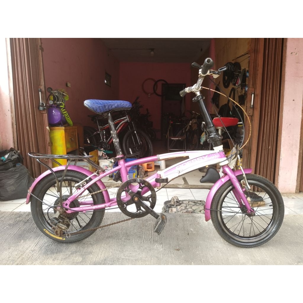 Sepeda Lipat Seken Odessy UK 16 Inch Speed 6 Siap Pakai